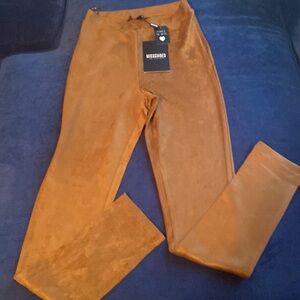"MISGUIDED" - High Waist Faux Suede Leggings . 28inch Inseam. NEW!!